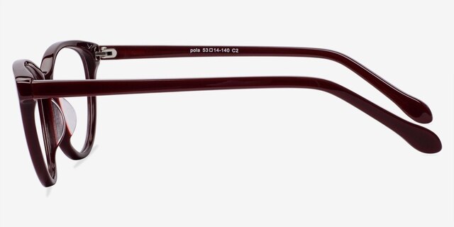Pola Burgundy AcetateEyeglass Frames from EyeBuyDirect, Side View
