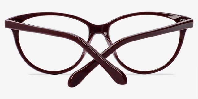 Pola Burgundy AcetateEyeglass Frames from EyeBuyDirect, Closed View