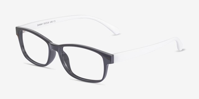 Danny Black & White PlasticEyeglass Frames from EyeBuyDirect, Angle View
