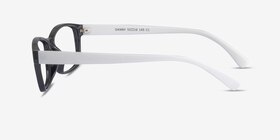 Danny  Black/White  Plastic Eyeglass Frames from EyeBuyDirect, Side View