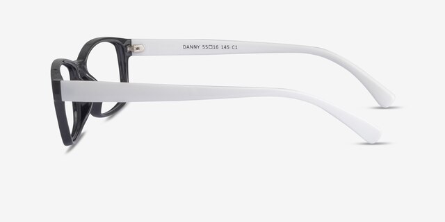 Danny Black & White PlasticEyeglass Frames from EyeBuyDirect, Side View