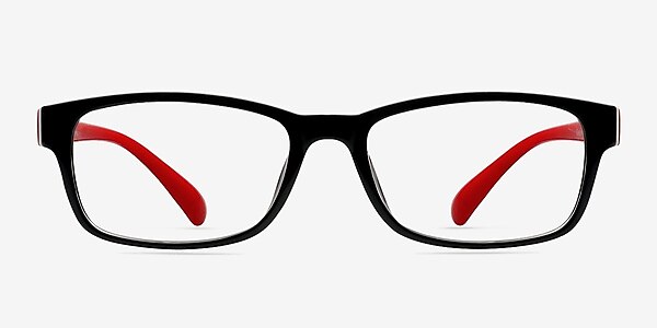 Danny  Black/Red  Plastic Eyeglass Frames