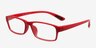 Jeans Red PlasticEyeglass Frames from EyeBuyDirect, Angle View