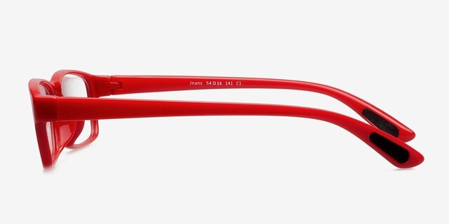 Jeans Red PlasticEyeglass Frames from EyeBuyDirect, Side View