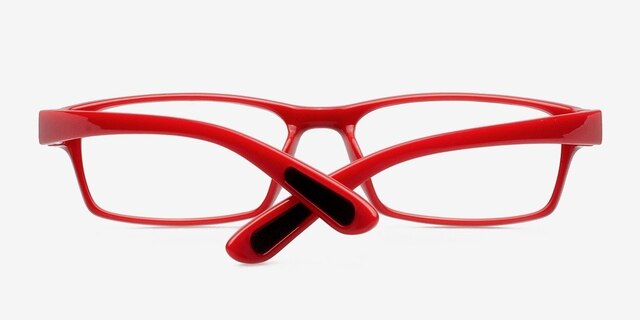 Jeans Red PlasticEyeglass Frames from EyeBuyDirect, Closed View