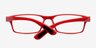 Jeans Red PlasticEyeglass Frames from EyeBuyDirect, Closed View