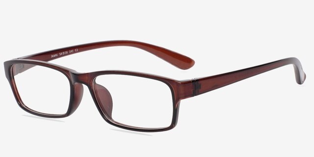 Jeans Brown PlasticEyeglass Frames from EyeBuyDirect, Angle View