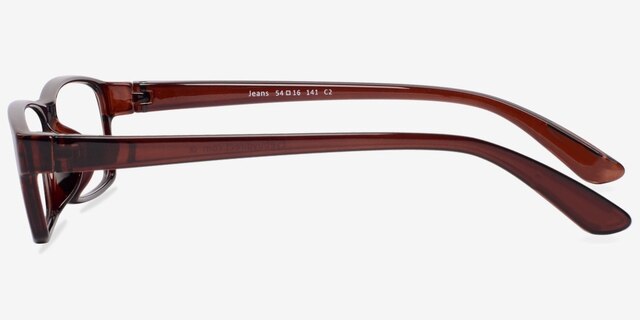 Jeans Brown PlasticEyeglass Frames from EyeBuyDirect, Side View