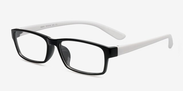 Jeans Black PlasticEyeglass Frames from EyeBuyDirect, Angle View