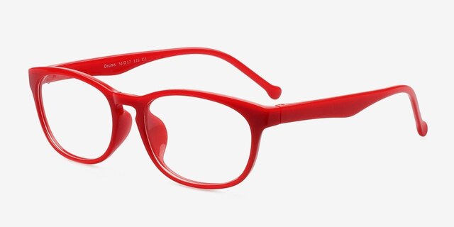 Drums Red PlasticEyeglass Frames from EyeBuyDirect, Angle View