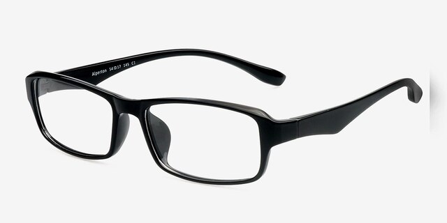 Alperton Black PlasticEyeglass Frames from EyeBuyDirect, Angle View