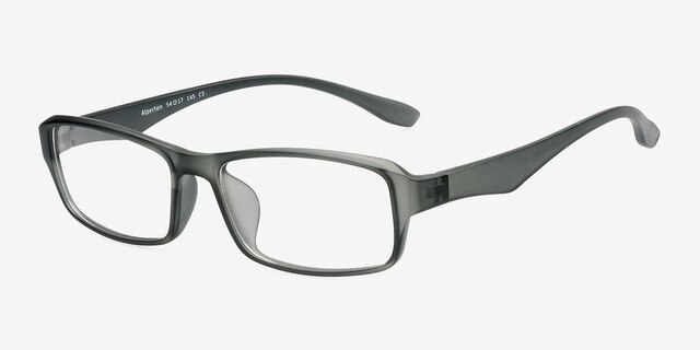Alperton Matte Gray PlasticEyeglass Frames from EyeBuyDirect, Angle View