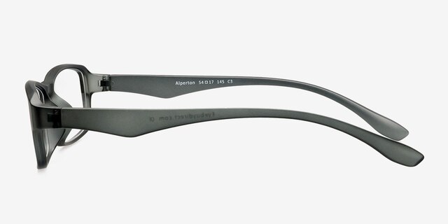 Alperton Matte Gray PlasticEyeglass Frames from EyeBuyDirect, Side View