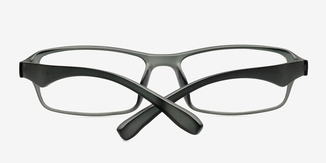 Alperton Matte Gray PlasticEyeglass Frames from EyeBuyDirect, Closed View