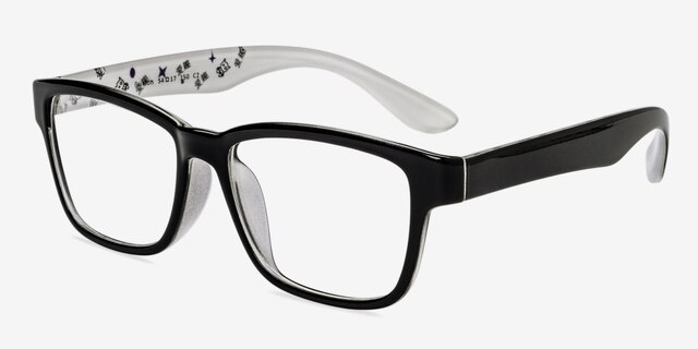 Brixton Black PlasticEyeglass Frames from EyeBuyDirect, Angle View