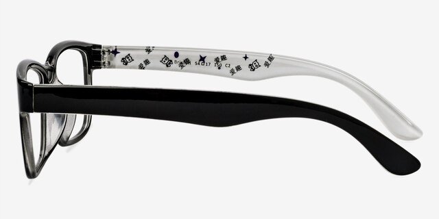 Brixton Black PlasticEyeglass Frames from EyeBuyDirect, Side View