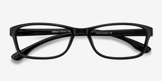 Versus Black PlasticEyeglass Frames from EyeBuyDirect, Closed View
