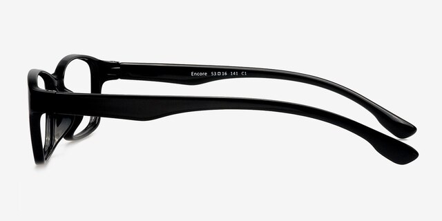 Encore Black PlasticEyeglass Frames from EyeBuyDirect, Side View