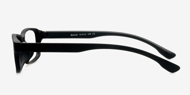 Belsize Matte Black PlasticEyeglass Frames from EyeBuyDirect, Side View