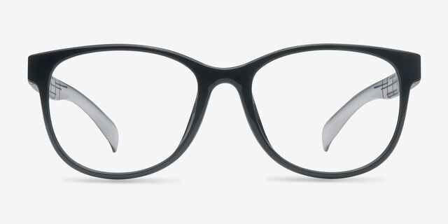 Warren Black PlasticEyeglass Frames from EyeBuyDirect, Front View