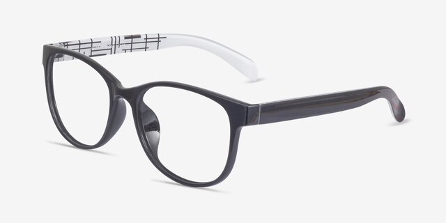 Warren Black PlasticEyeglass Frames from EyeBuyDirect, Angle View