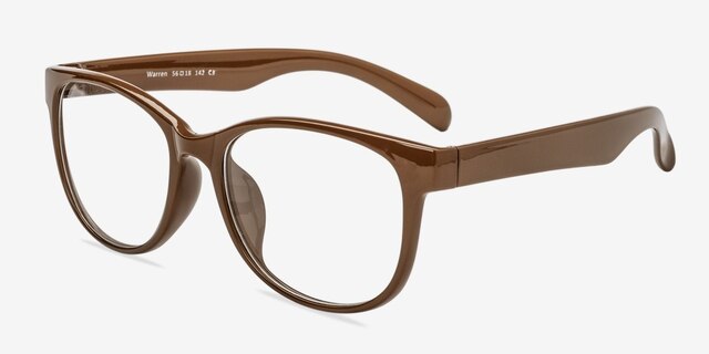 Warren Coffee PlasticEyeglass Frames from EyeBuyDirect, Angle View
