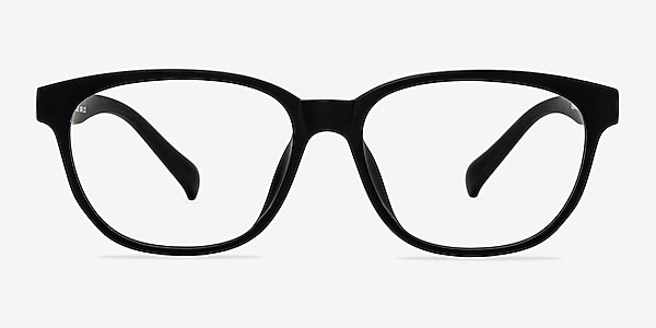 Moody Matte Black Plastic Eyeglass Frames