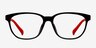 Moody Black & Red PlasticEyeglass Frames from EyeBuyDirect, Front View