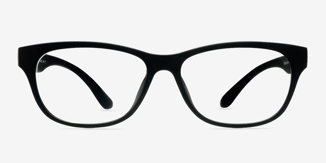 Boulevard Matte Black PlasticEyeglass Frames from EyeBuyDirect, Front View