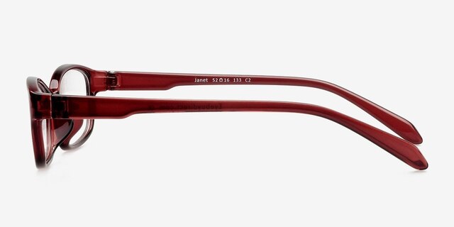 Janet Burgundy PlastiqueMontures de lunettes de vue d'EyeBuyDirect, Vue de Côté