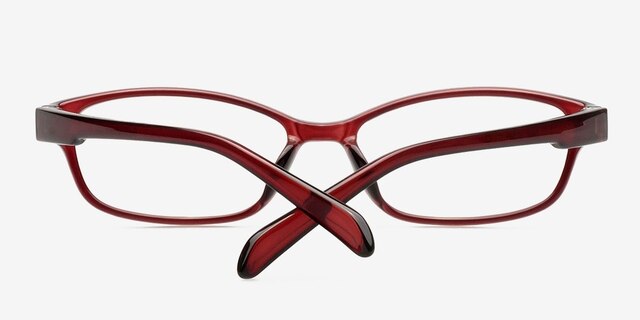 Janet Burgundy PlastiqueMontures de lunettes de vue d'EyeBuyDirect, Vue Rapprochée