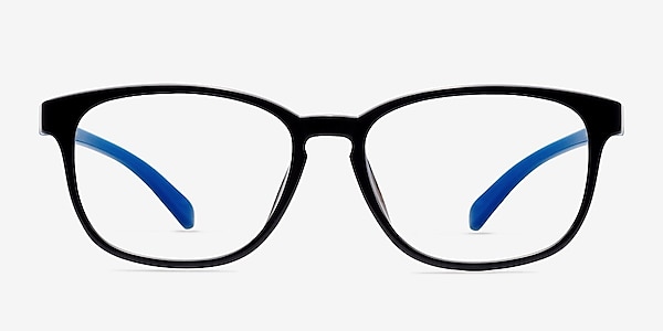 Bouncy Black Plastic Eyeglass Frames