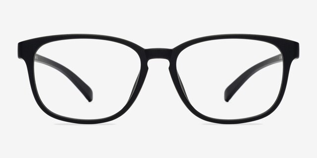 Bouncy Matte Black PlasticEyeglass Frames from EyeBuyDirect, Front View