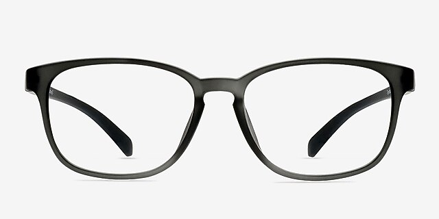Bouncy Matte Gray PlasticEyeglass Frames from EyeBuyDirect, Front View