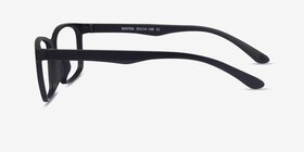 Boston Matte Black Plastique Montures de lunettes de vue d'EyeBuyDirect, Vue de Côté