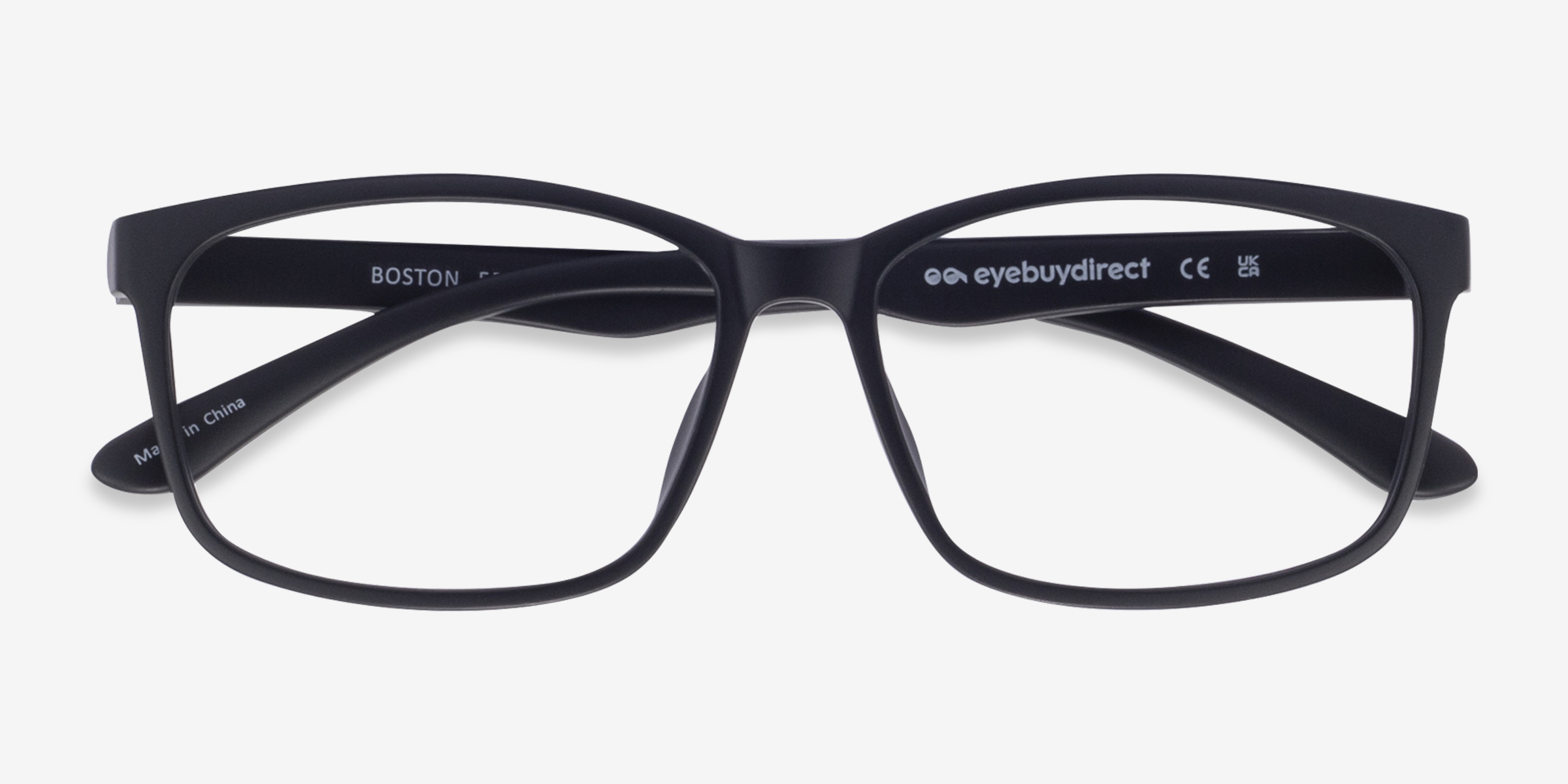 Boston Rectangle Matte Black Full Rim Eyeglasses Eyebuydirect
