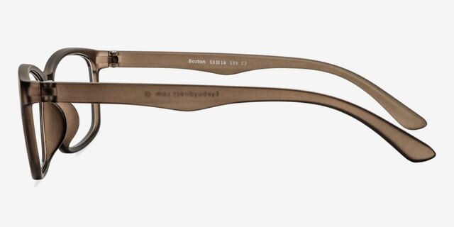 Boston Matte Gray PlasticEyeglass Frames from EyeBuyDirect, Side View