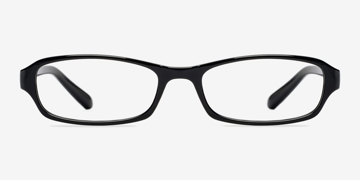 black plastic eyeglass frames