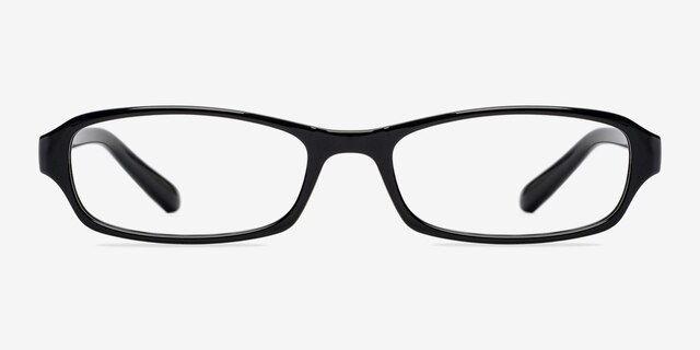 Adept Black PlasticEyeglass Frames from EyeBuyDirect, Front View