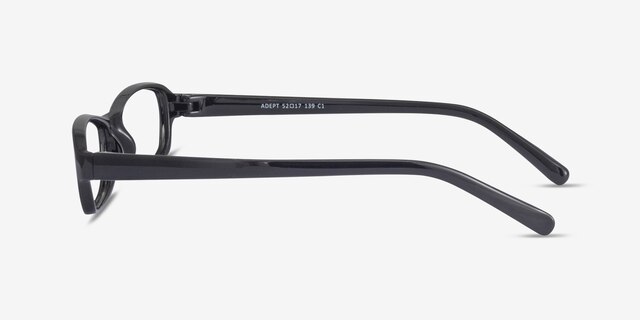 Adept Black PlasticEyeglass Frames from EyeBuyDirect, Side View