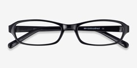 Adept  Black  Plastique Montures de lunettes de vue d'EyeBuyDirect, Vue Rapprochée
