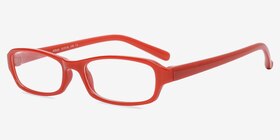 Adept  Red  Plastique Montures de lunettes de vue d'EyeBuyDirect, Vue d'Angle
