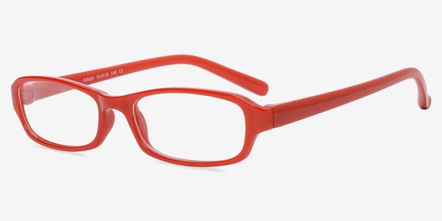 Adept Red PlasticEyeglass Frames from EyeBuyDirect, Angle View