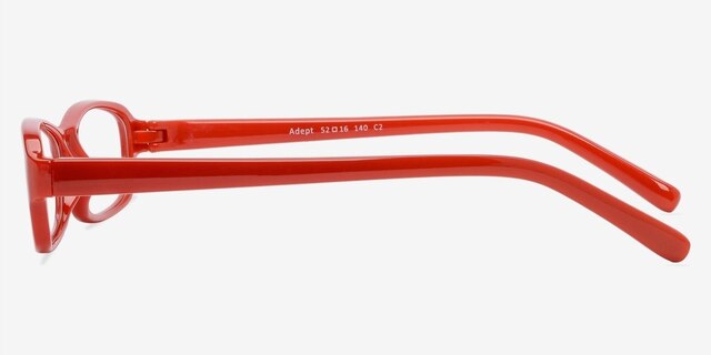 Adept Red PlasticEyeglass Frames from EyeBuyDirect, Side View