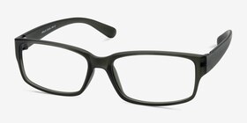 Apollo Matte Gray Plastique Montures de lunettes de vue d'EyeBuyDirect, Vue d'Angle