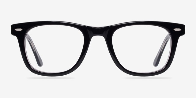 Blizzard Black AcétateMontures de lunettes de vue d'EyeBuyDirect, Vue de Face