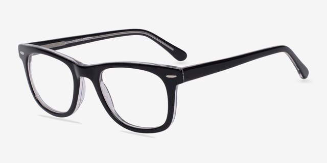 Blizzard Black AcétateMontures de lunettes de vue d'EyeBuyDirect, Vue d'Angle