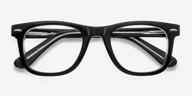 Blizzard Black AcétateMontures de lunettes de vue d'EyeBuyDirect, Vue Rapprochée