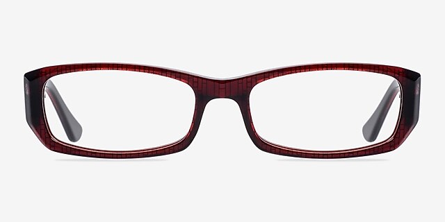 Sally Burgundy AcetateEyeglass Frames from EyeBuyDirect, Front View