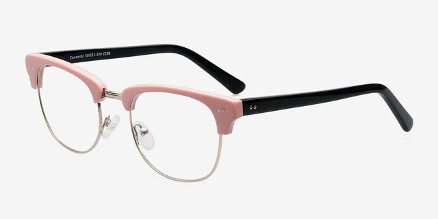 Concorde Rose Acetate-metalMontures de lunettes de vue d'EyeBuyDirect, Vue d'Angle